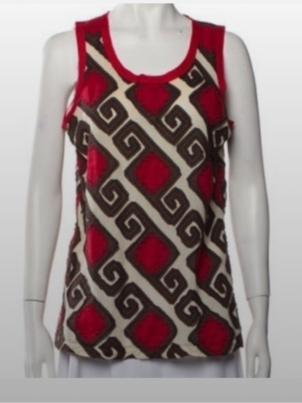 Tory Burch Red Geometric Print Tank Top - Women